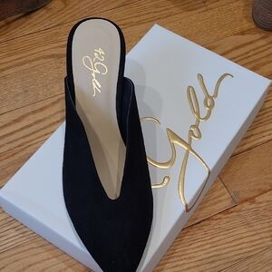 42 GOLD Black Suede Mules Elegant Minimalist Design